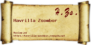 Havrilla Zsombor névjegykártya